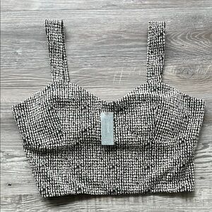 Anthropologie Black and White Fitted Bustier Tank Top new with tag sizes LP